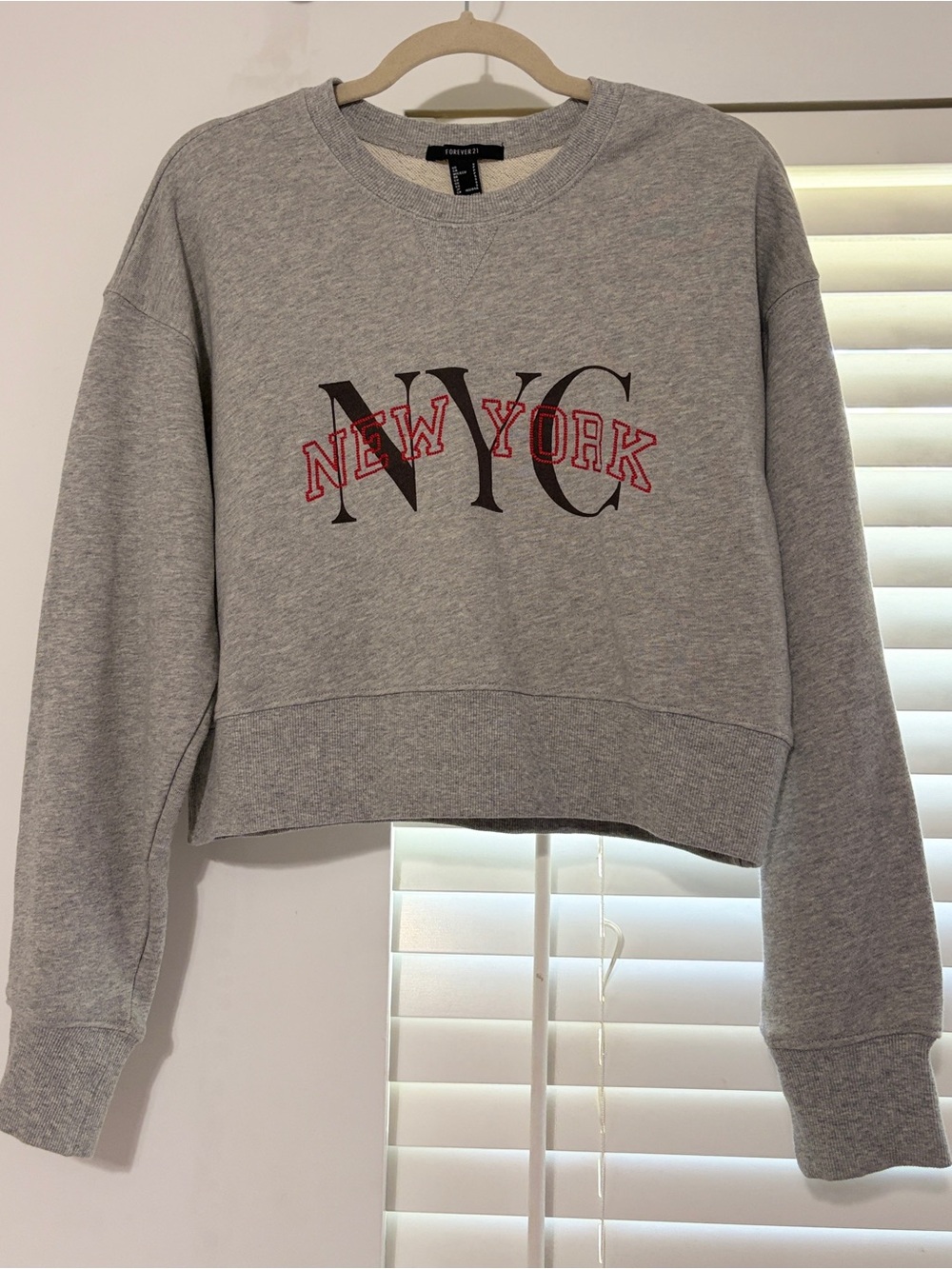 Forever 21 Light Gray Crewneck Sweatshirt
